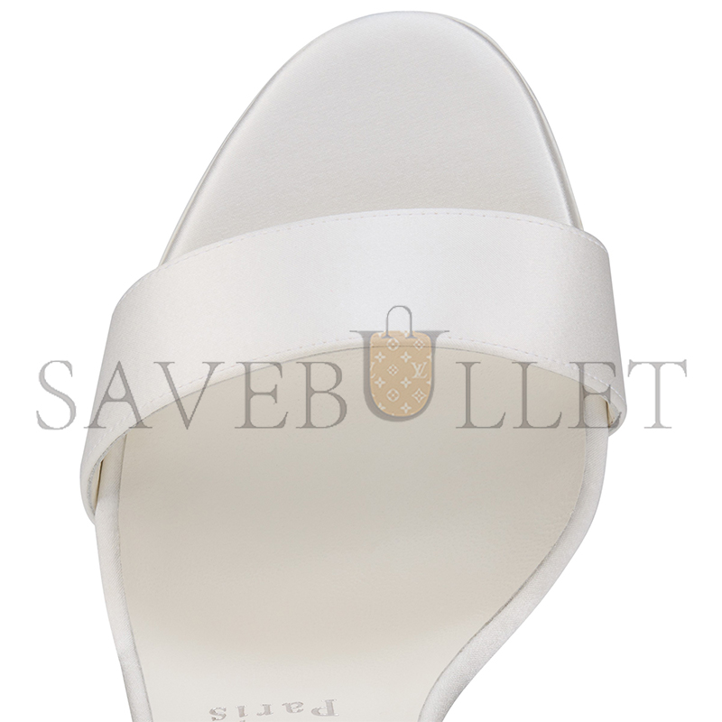 Ch**an louboutin sandale du desert 100 mm strappy sandals crepe satin ivory women 3220076w446